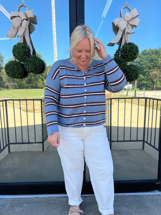 The sky is there stripes cardigan top