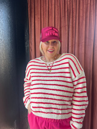 there for you always striped sweater