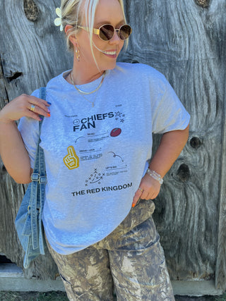 chiefs fan 1,2,3 graphic tee