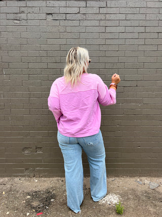 pop off pink mixed top