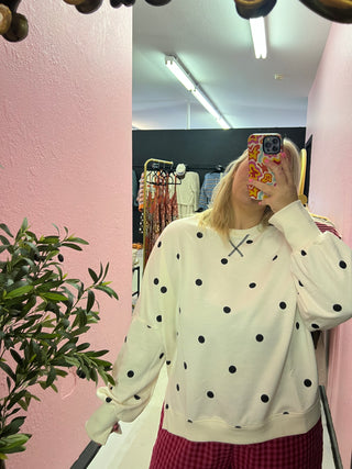 Polka dot me up sweatshirt top
