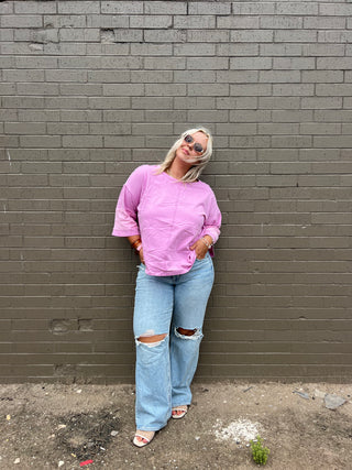 pop off pink mixed top
