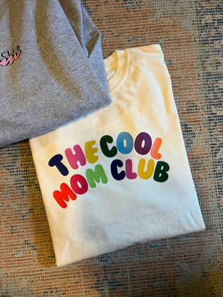colorful cool mom club graphic tee