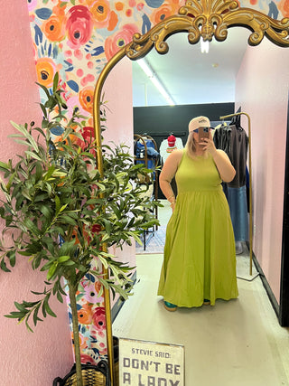 sip on it olive palm dress