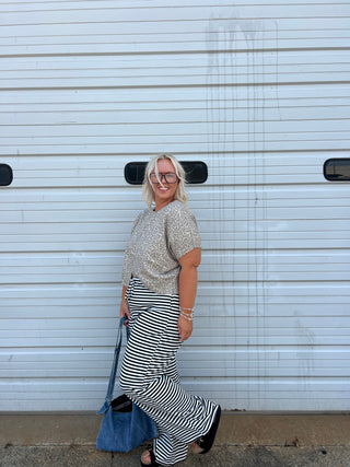vintage leopard soft feel button up top