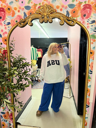 the usa polka dot mock neck sweatshirt