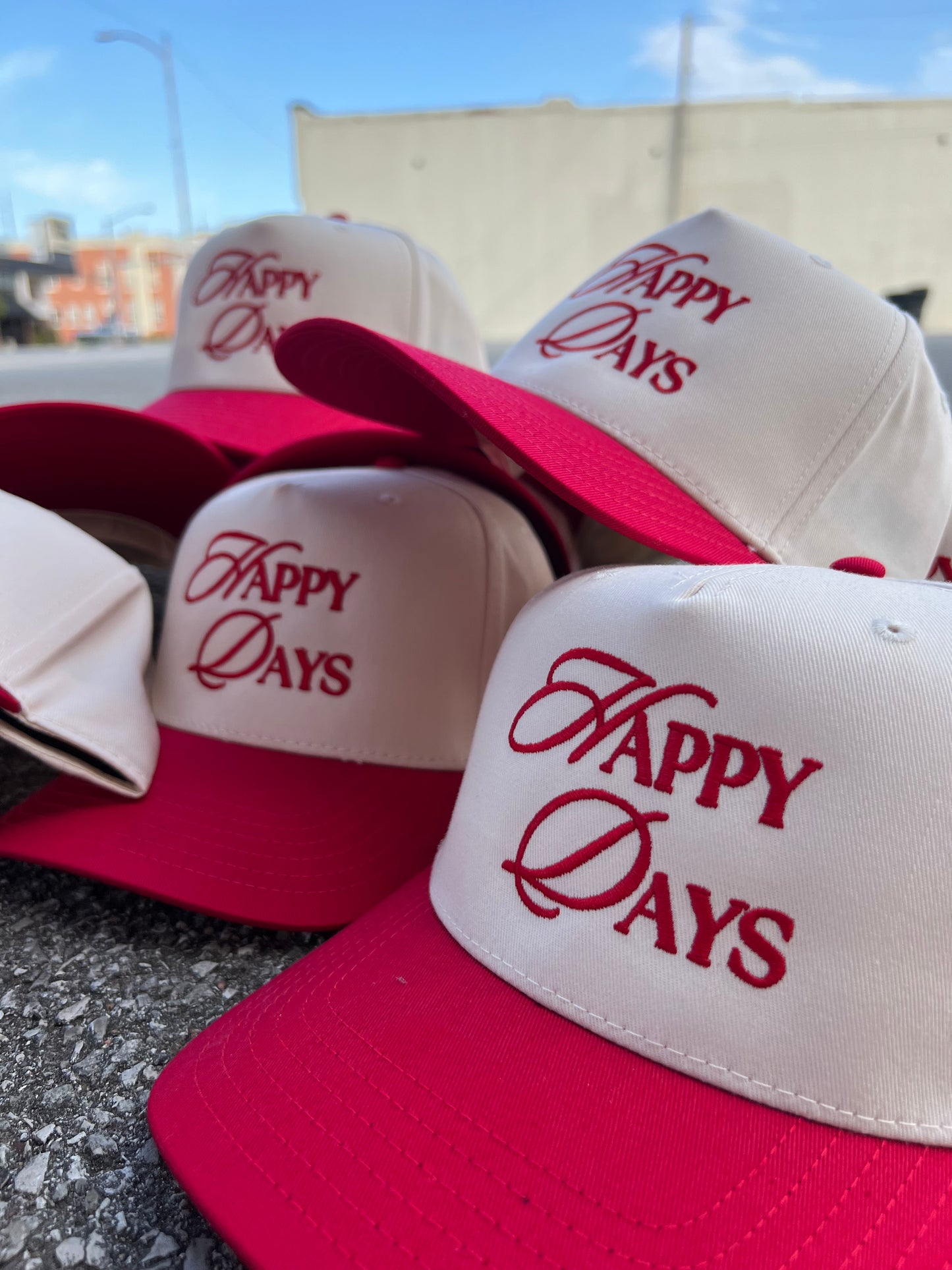 happy days natural trucker hat