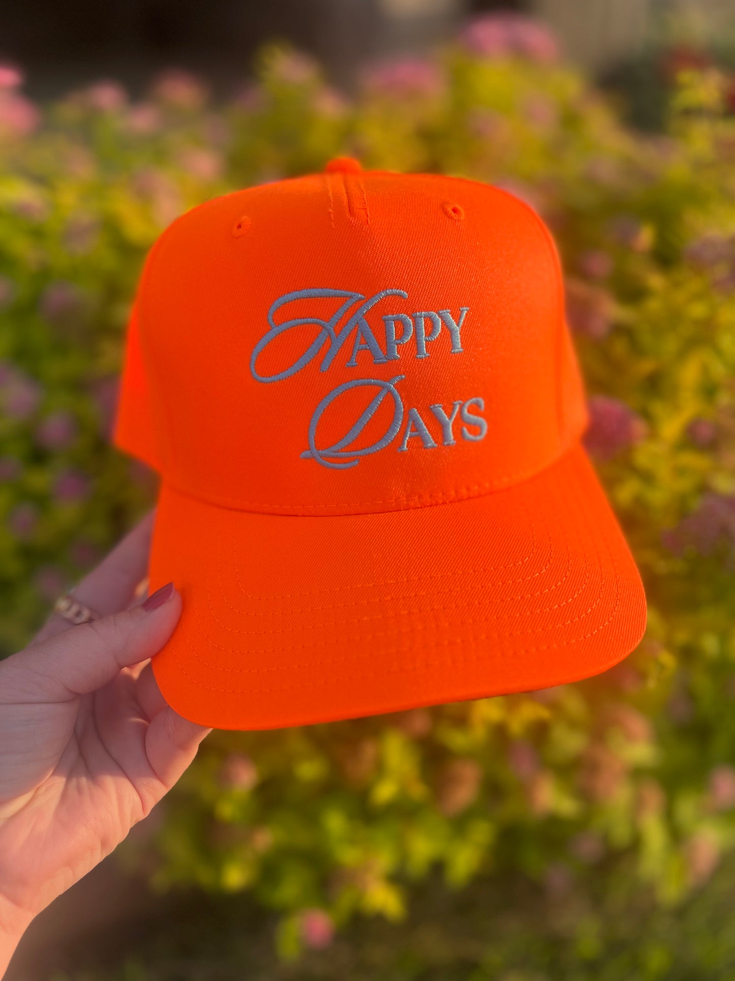 happy days orange trucker hat