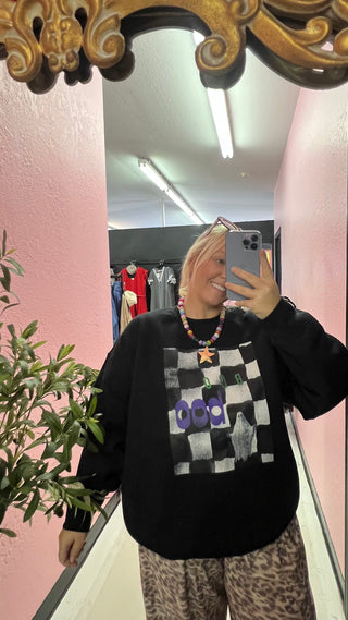 boo who checkered sweatshirt