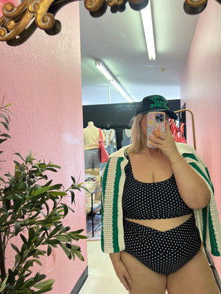 miss miss polka dot swim top