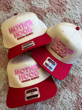 Motherhood premium member red trucker hat