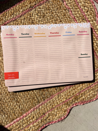 week view colorful notepad