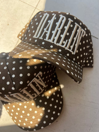 dalrin polka dot brown trucker hat