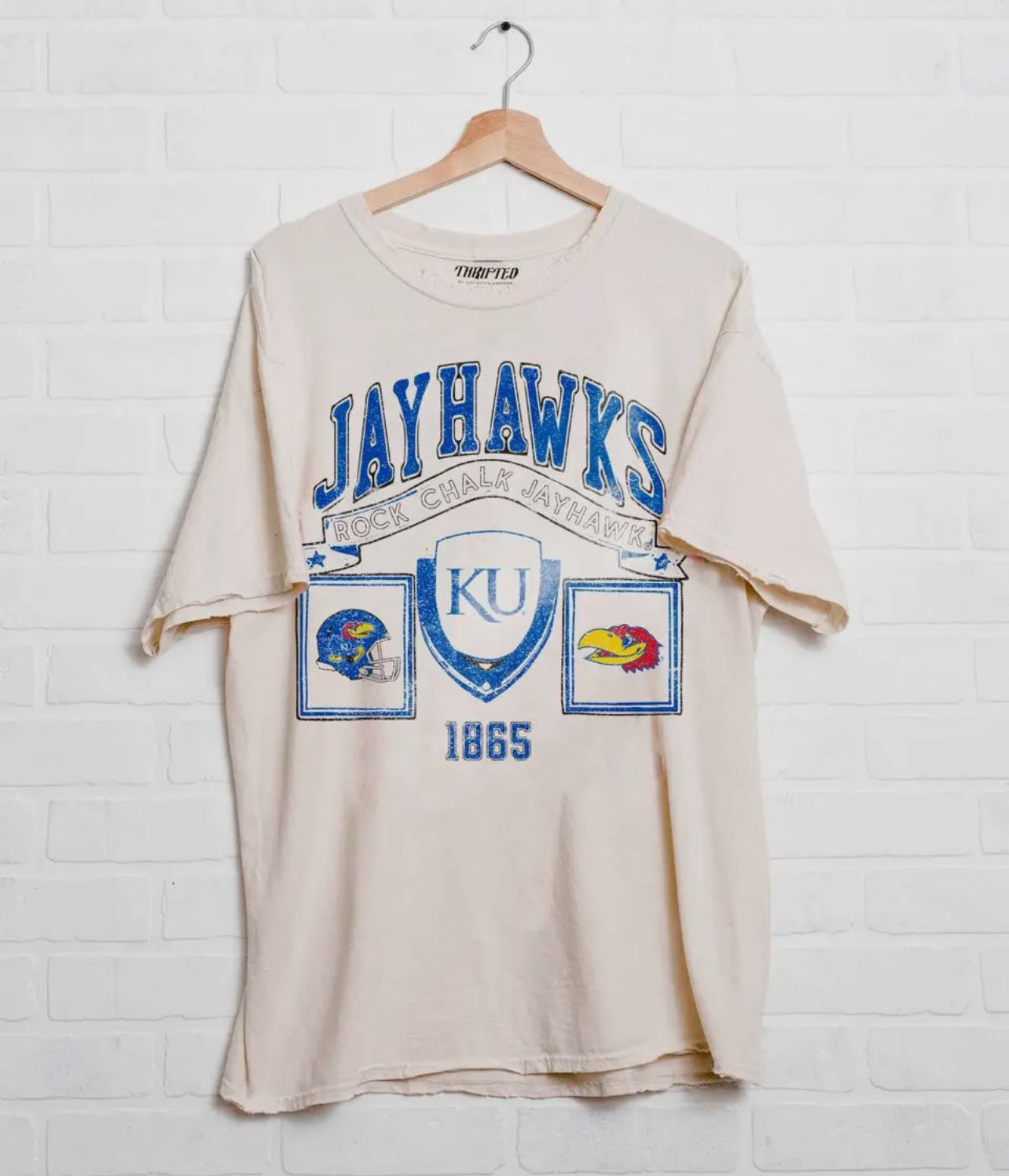 ku bold crest football tee