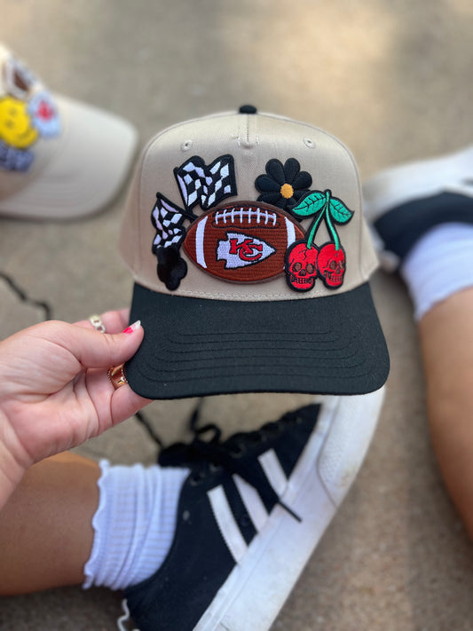 chiefs all day check flag trucker hat