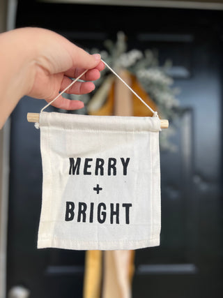 merry & bright canvas hanger