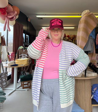 all of me pastel striped cardigan