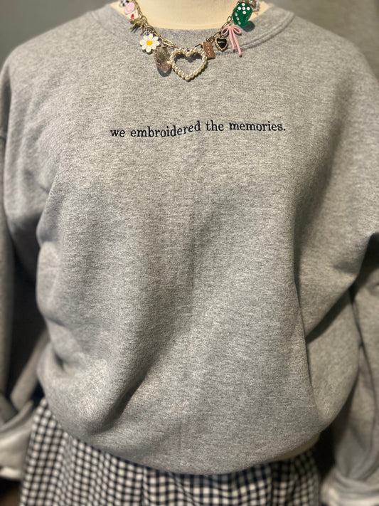 embroidered the memories crew