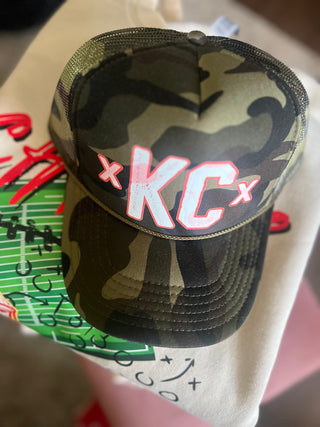 KC camo foam trucker hat