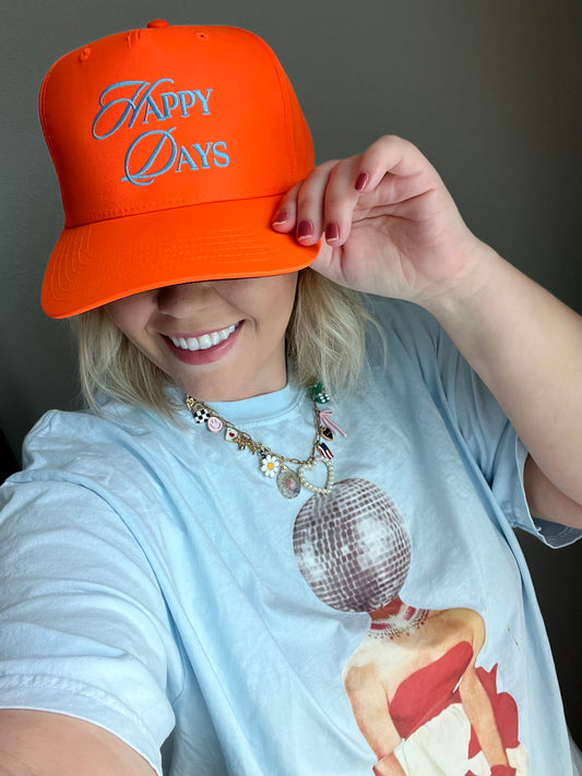 happy days orange trucker hat