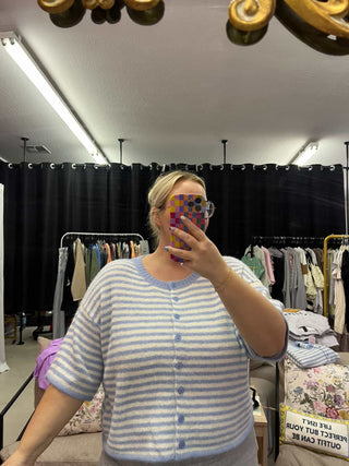 my soul said baby blue cardigan blue top