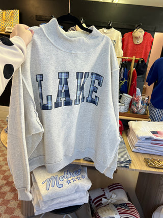 lake vibes mock neck sweatshirt