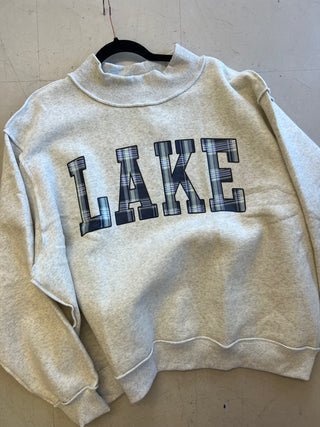 lake vibes mock neck sweatshirt