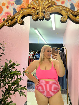 pink me  double strap swim top