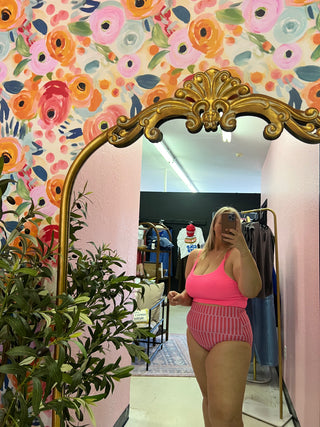 pink me  double strap swim top