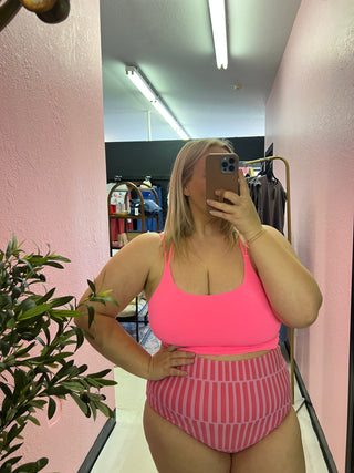 pink me  double strap swim top