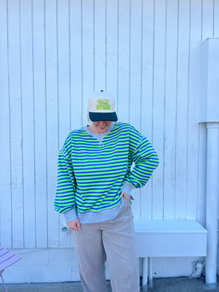 bright and all stripes sweatshirt top