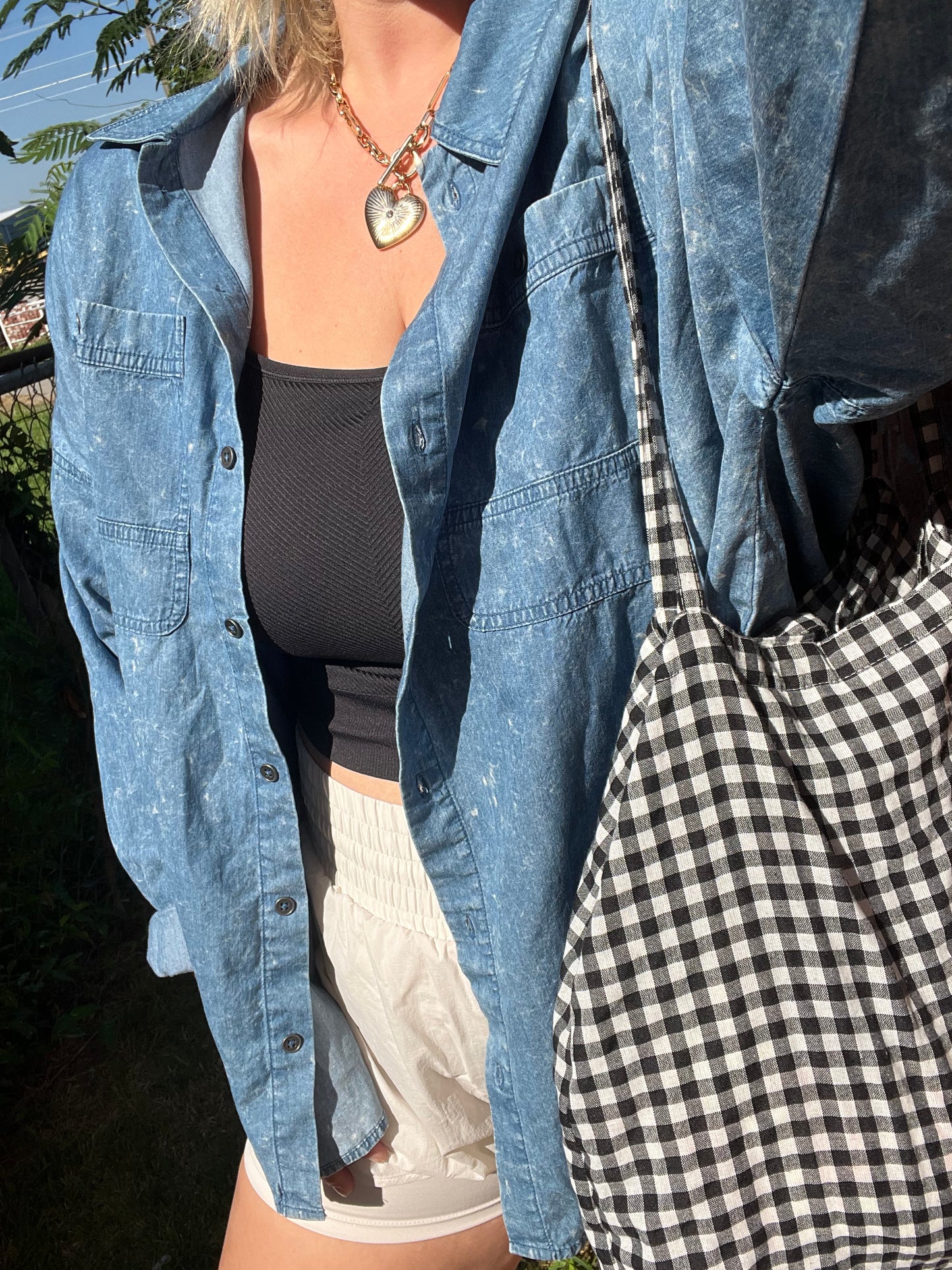 oh the places denim button up