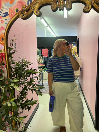 oh so bittersweet green striped top