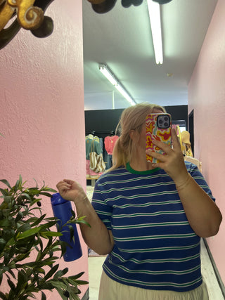 oh so bittersweet green striped top