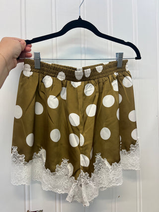 show stopper polka dot lace shorts