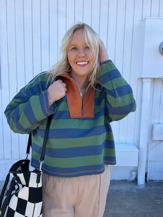 don’t skip me over striped quarter zip