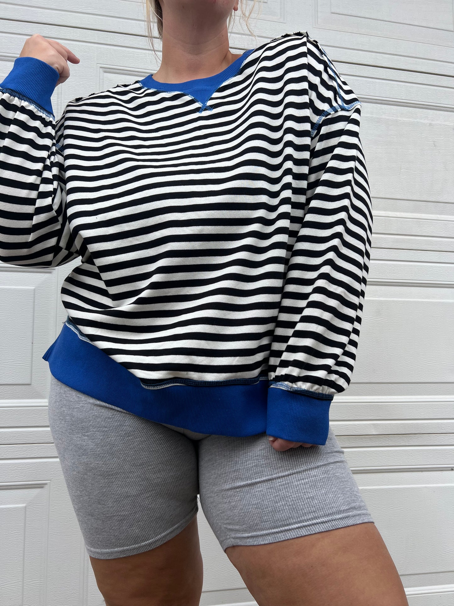 striped most comfy top - L