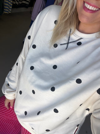 Polka dot me up sweatshirt top