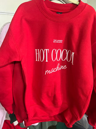 hot cocoa machine sweatshirt