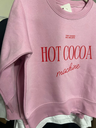 hot cocoa machine pink sweatshirt