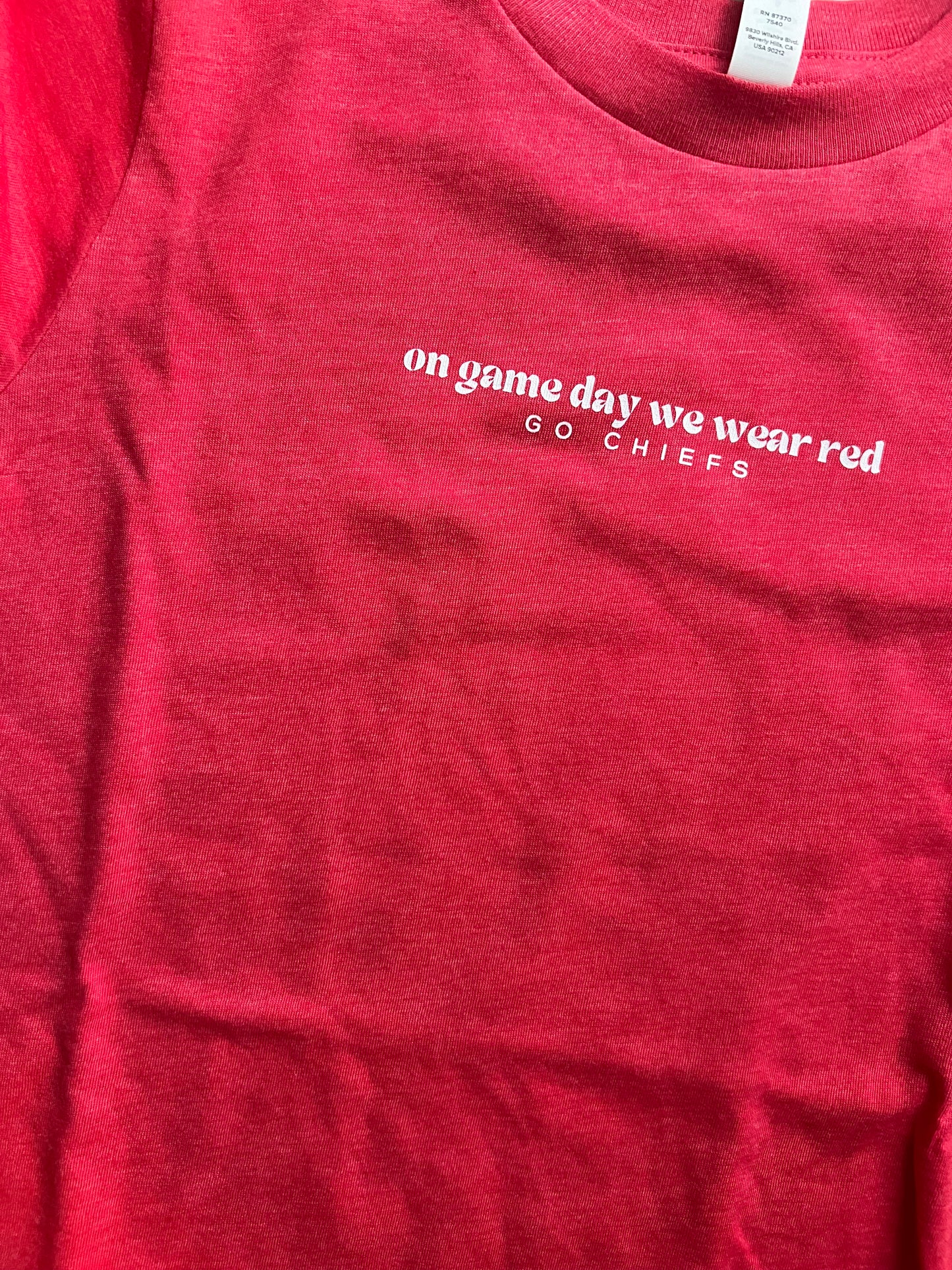 we wear red on game day tee