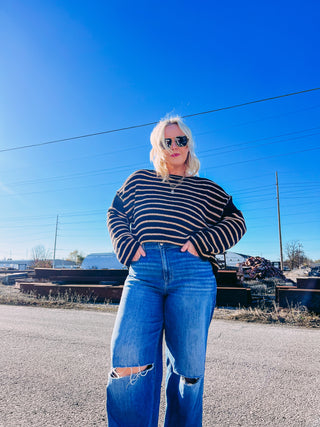 all day long striped sweater