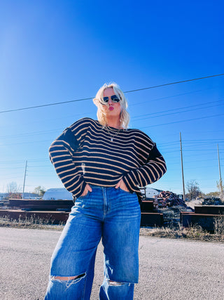 all day long striped sweater