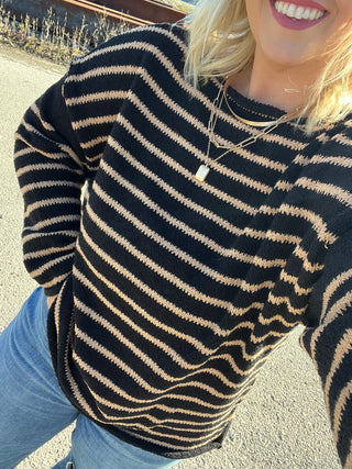 all day long striped sweater