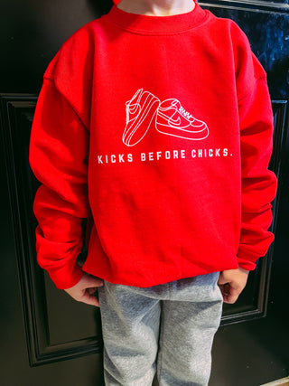 kicks before chicks sweatshirt