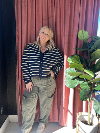 sailor or no navy striped top