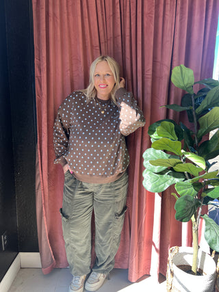 trust the process polka dot sweatshirt