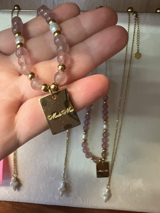 Made new beaded necklace 18k plated gold