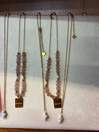 cross of me pearl 18k plated gold necklace