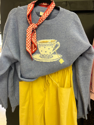 who has the tea oh me sweater
